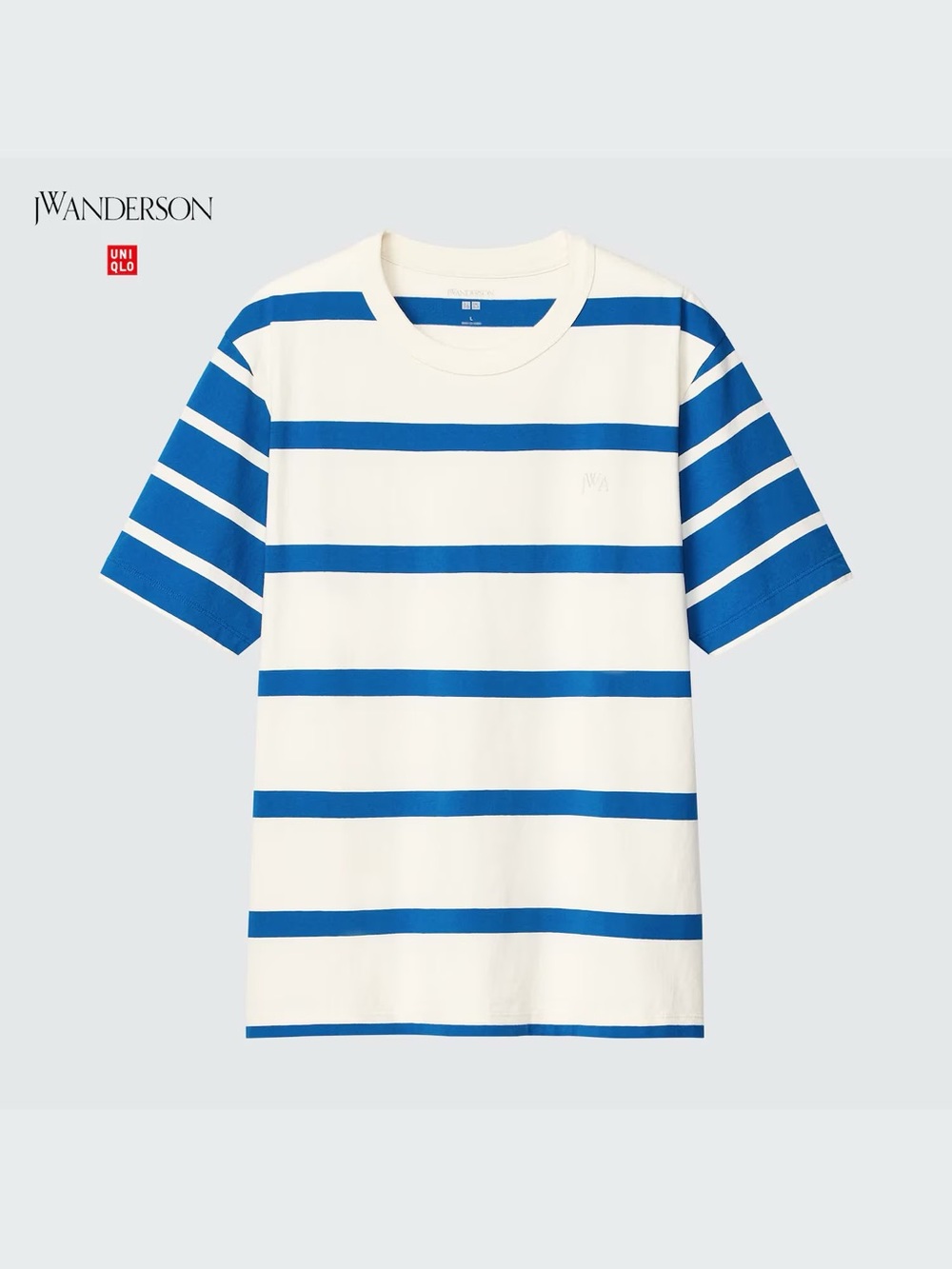 Uniqlo x JW Anderson striped cotton t-shirt men’s small blue and cream